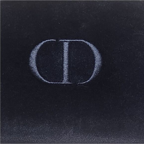 DIOR NEW Trousse Pouch Make Up Bag Navy Blue Velvet CD Logo Gold Zipper Trim - Picture 10 of 11